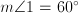 m\angle{1} = 60^\circ