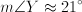 m\angle{Y} \approx 21^\circ