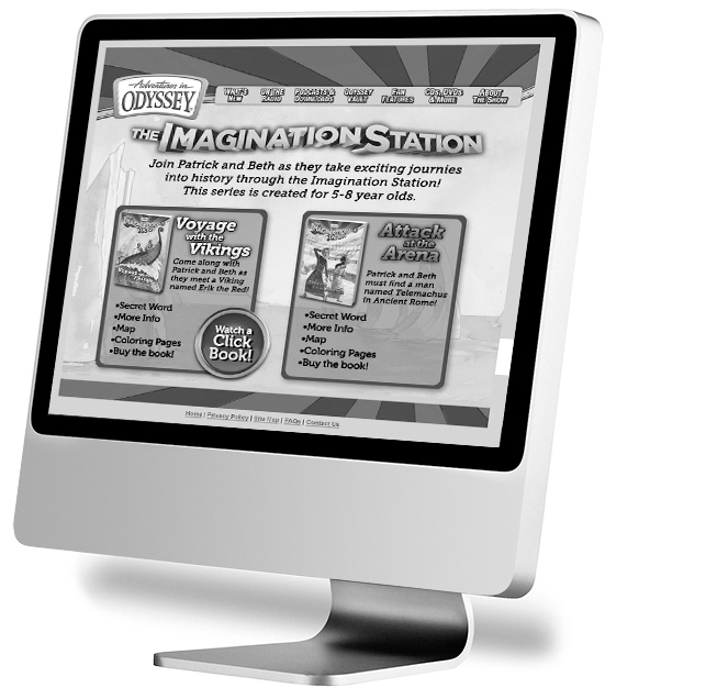 TheImaginationStation.com loaded onto a computer monitor