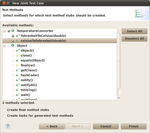 Creating the TemperatureConverterJVMTest project