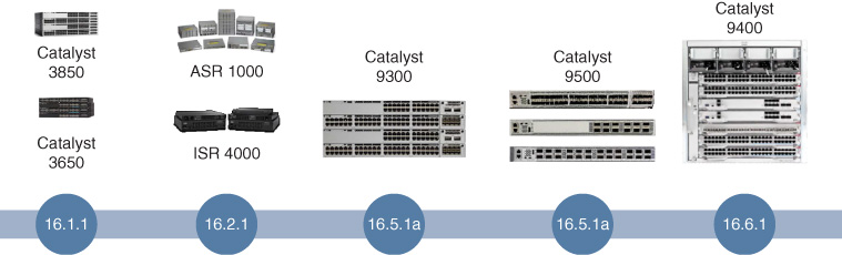 An illustration shows Cisco IOS XE, Platform Support.