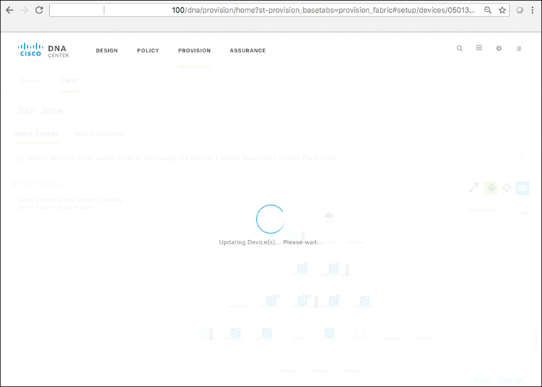 A screenshot of the DNA center shows Editing a Fabric Site, Adding a Fabric Edge switch, Deployment Phase.