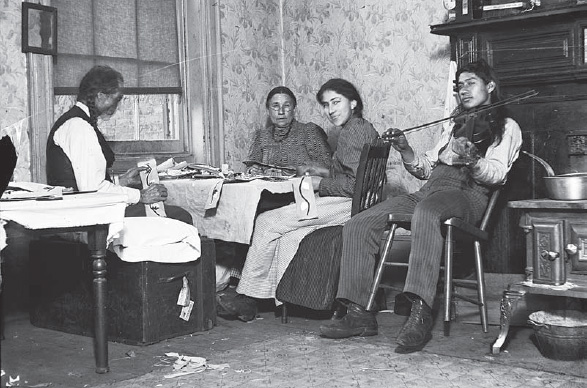 Jacob A. Riis, Mountain Eagle and His Family of Iroquois Indians—One of the Few Indian Families in the City, Found at No. 6 Beach Street, December 1895, 1895 (Museum of the City of New York)