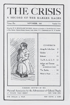 The Crisis, November 1910, front cover illustration assumed to have been drawn by W.E.B. Du Bois (digital ID# na0026, Library of Congress)