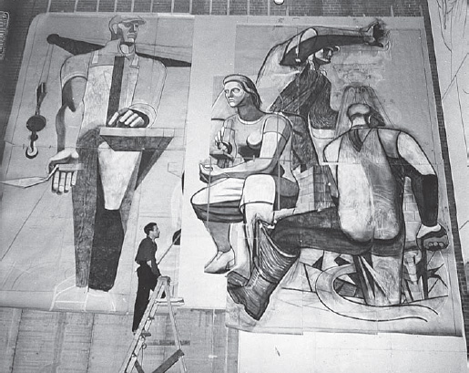 David Robbins, Philip Guston Sketching a Mural for the WPA Federal Art Project, February 15, 1939 (Digital ID# 3027, Archives of American Art, Smithsonian Institution, courtesy of the Archives of American Art Wikimedia Partnership)