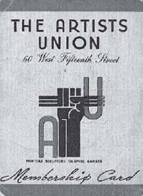 Artists’ Union membership card, (Harry Gottlieb papers, Archives of American Art, Smithsonian Institution)