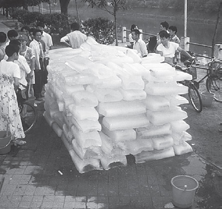 Unknown artist, performance series on the banks of the Fu-Nan River, 1995 (Betsy Damon)