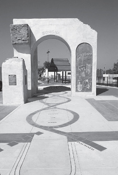 Judith F. Baca, Danzas Indigenas, Baldwin Park Metrolink Station, circa 2005 (Social and Public Art Resource Center)