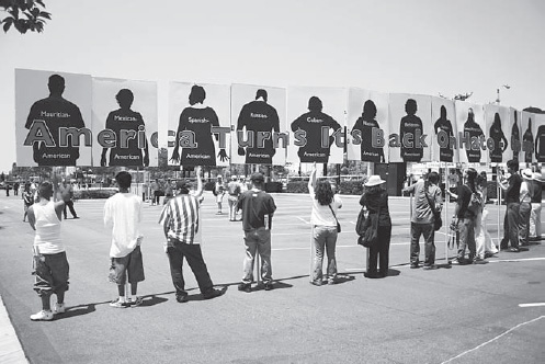 Walking mural, Baldwin Park demonstrations, 2005 (Social and Public Art Resource Center)