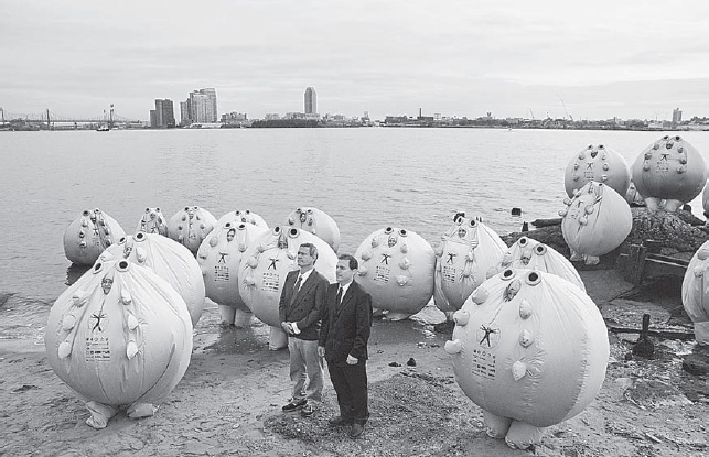 The Yes Men, SurvivaBalls storming the U.N. Building, New York City (Yes Men)