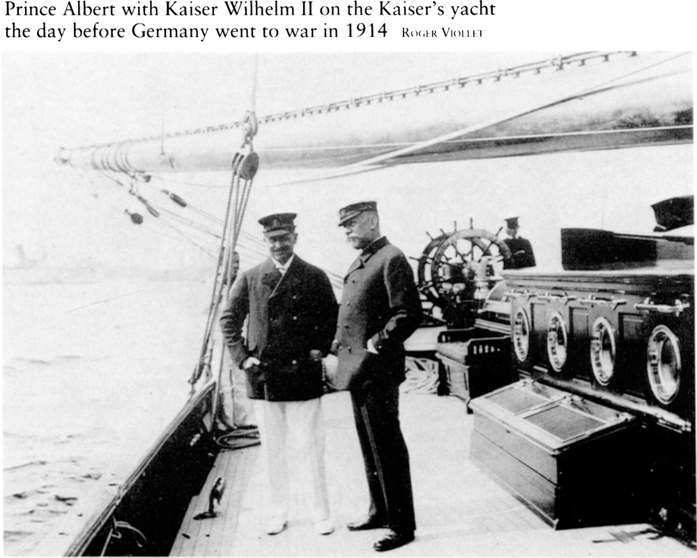 Prince Albert with Kaiser Wilhelm II on the Kaisers yacht the day before Germany went to war in 1914