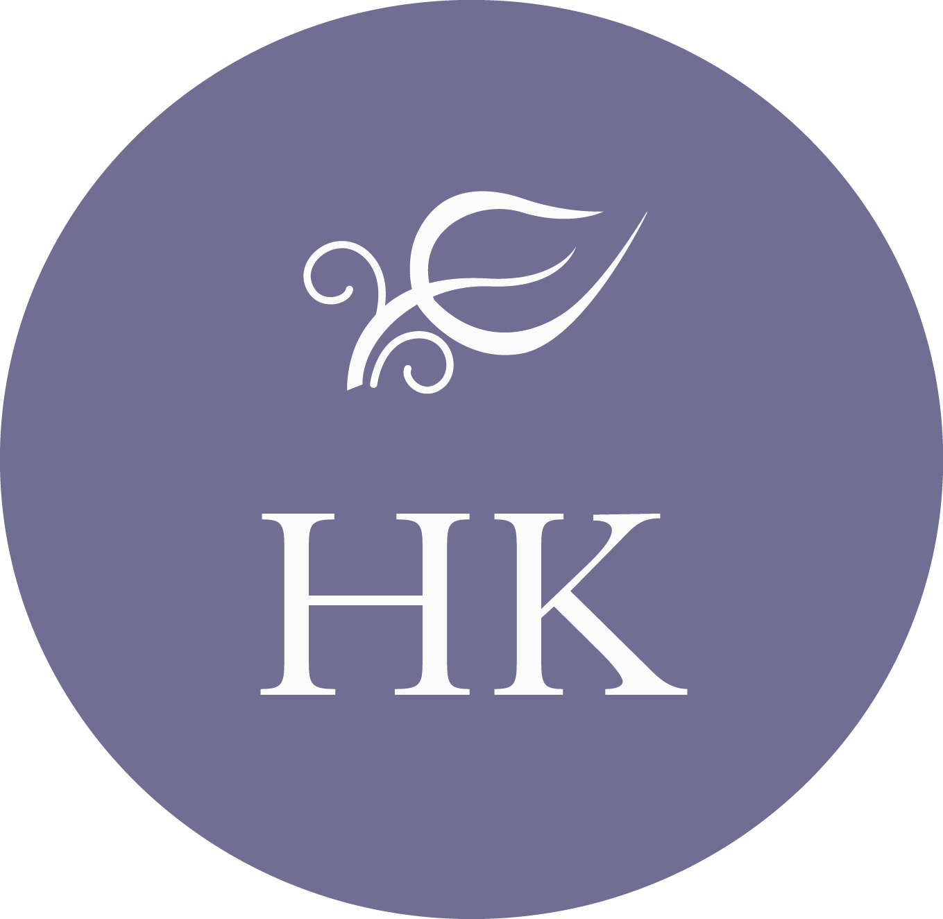 HK initials in purple circle