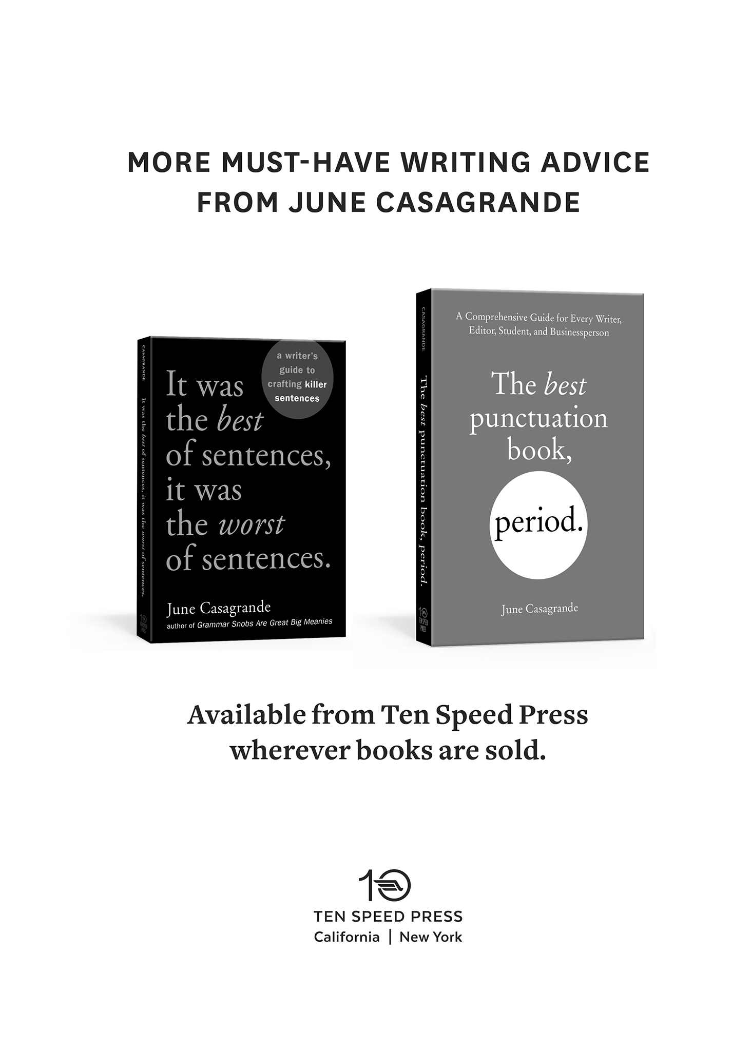 Back Ad: MORE MUST-HAVE WRITING ADVICE FROM JUNE CASAGRANDE