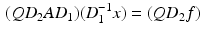 $$\begin{aligned} (Q D_2 A D_1) (D_1^{-1} x) = (Q D_2 f) \end{aligned}$$