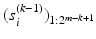 $$(s_i^{(k-1)})_{1:2^{m-k+1}}$$