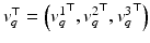 $$v_q ^\top =\left( {v_q ^1} ^\top , {v_q ^2} ^\top , {v_q ^3} ^\top \right) $$