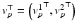 $$v_p ^\top =\left( {v_p ^1} ^\top , {v_p ^2} ^\top \right) $$