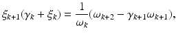 $$ \xi _{k+1} (\gamma _k + \xi _k) = \frac{1}{\omega _k} (\omega _{k+2} - \gamma _{k+1} \omega _{k+1} ), $$