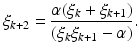 $$ \xi _{k+2} = \frac{\alpha (\xi _k + \xi _{k+1})}{(\xi _k \xi _{k+1} - \alpha )} . $$