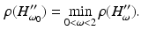 $$\begin{aligned} \rho ( H_{\omega _0}^{\prime \prime } ) = \min _{0 < \omega < 2} \rho ( H_\omega ^{\prime \prime } ). \end{aligned}$$