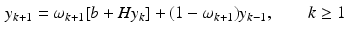 $$\begin{aligned} y_{k+1} = \omega _{k+1} [ b + H y_k ] + ( 1 - \omega _{k+1} ) y_{k-1} , \qquad k \ge 1 \end{aligned}$$