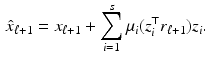 $$\begin{aligned} \hat{x}_{\ell +1} = x_{\ell +1} + \sum _{i=1}^s \mu _i ( z_i^{\top } r_{\ell +1} ) z_i. \end{aligned}$$