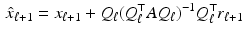 $$\begin{aligned} \hat{x}_{\ell +1} = x_{\ell +1} + Q_{\ell } (Q_{\ell }^{\top } A Q_{\ell })^{-1} Q_{\ell }^{\top } r_{\ell +1} \end{aligned}$$