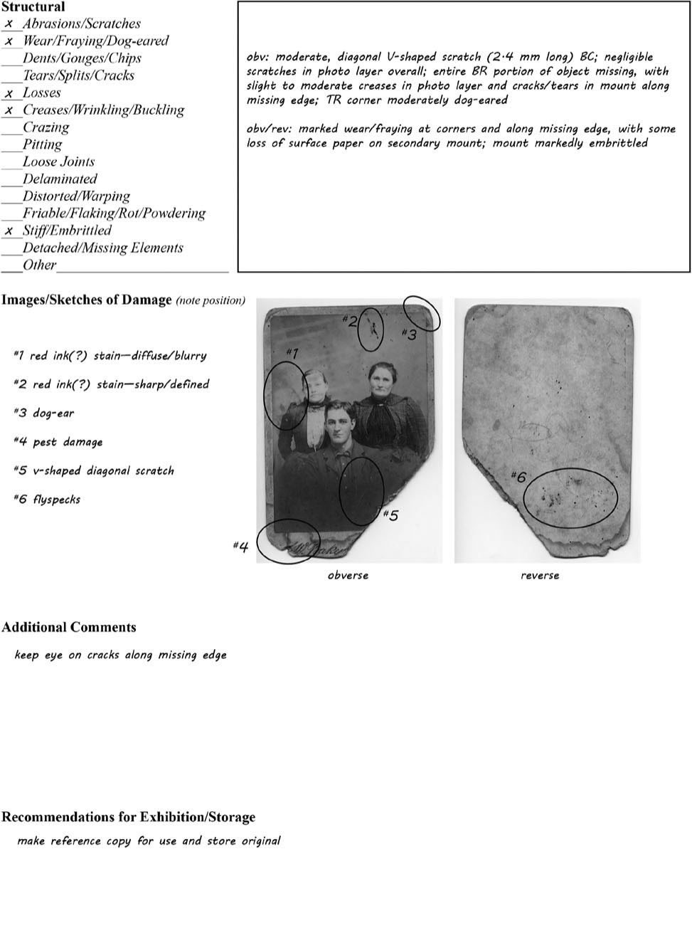 FIGURE 5E.2 METHODS OF DOCUMENTING AN OBJECT’S CONDITION. CREATED BY AUTHOR.