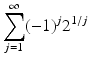 
$$\displaystyle{\sum _{j=1}^{\infty }(-1)^{j}2^{1/j}}$$
