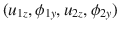 $$(u_{1z}, \phi _{1y}, u_{2z}, \phi _{2y})$$