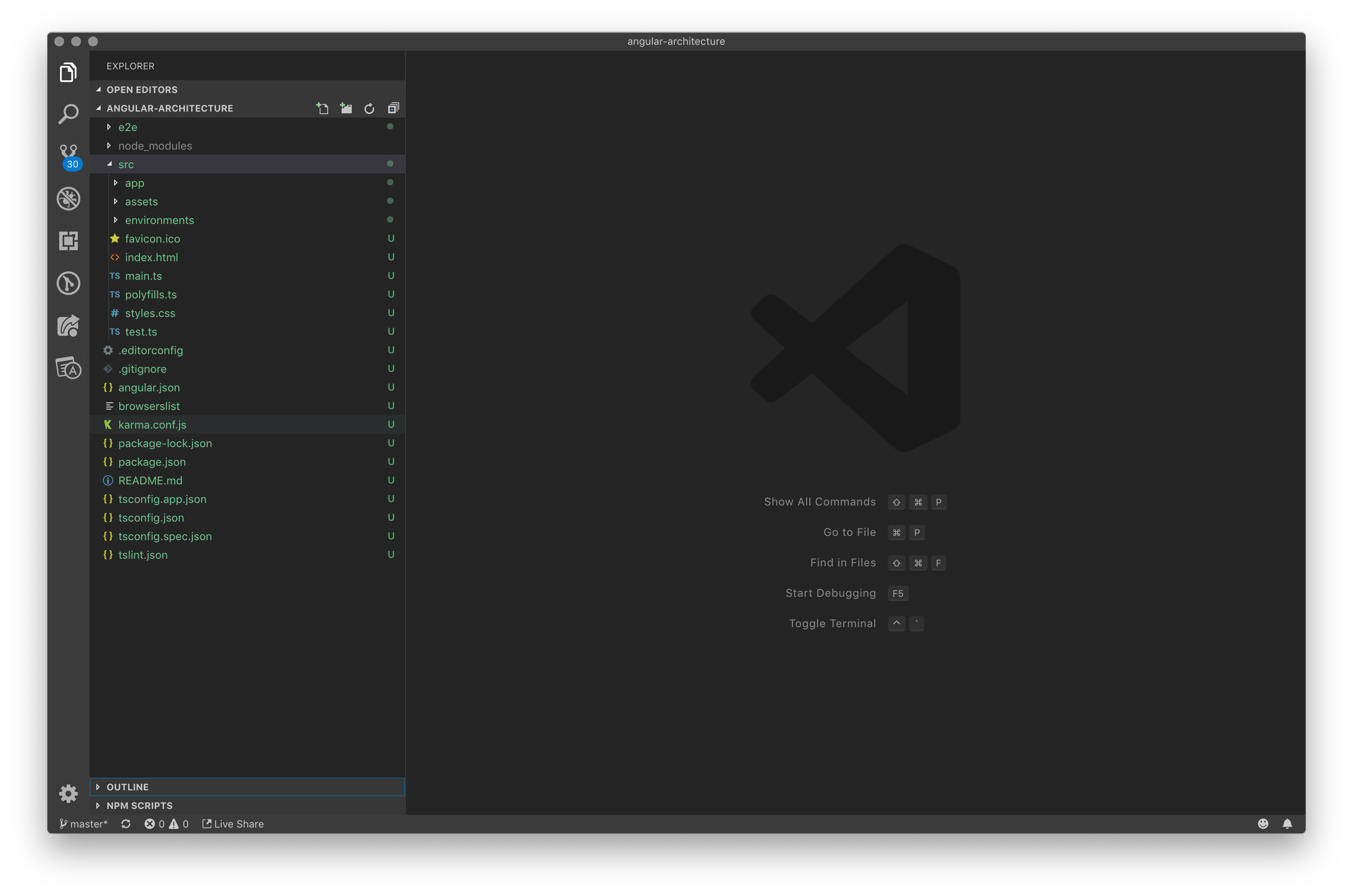 VSCode showing our Angular application