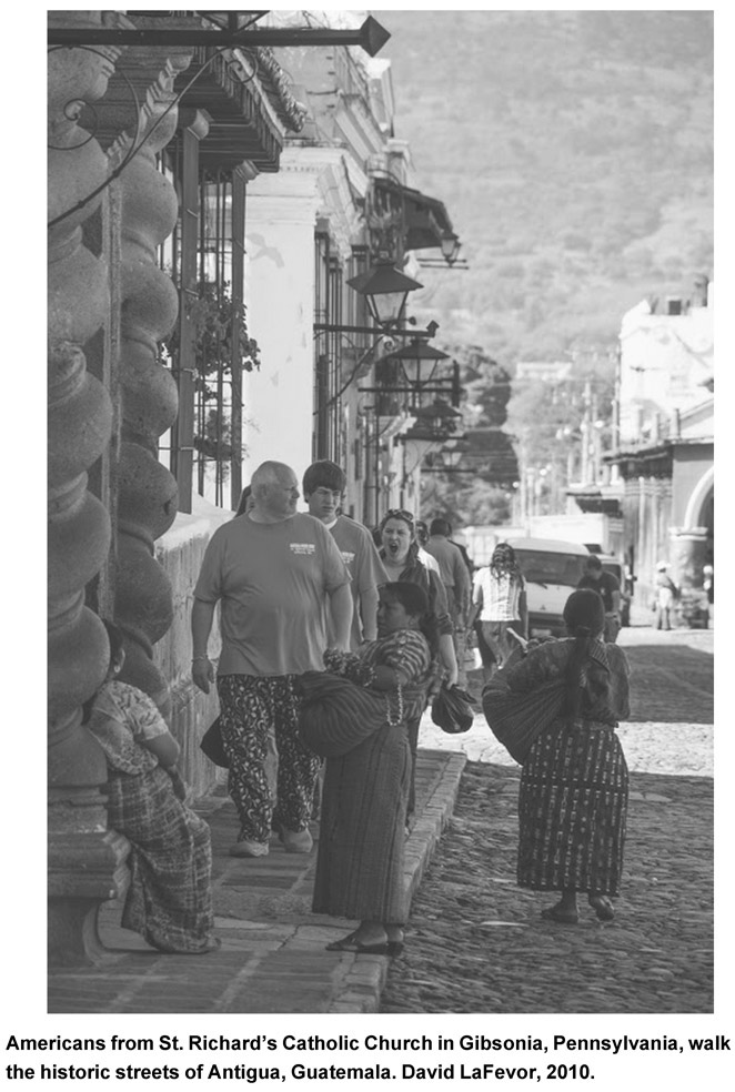 Americans from St. Richard’s Catholic Church in Gibsonia, Pennsylvania, walk the historic streets of Antigua, Guatemala. David LaFevor, 2010.