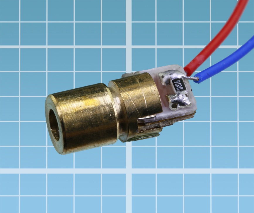 This laser incorporates its own control electronics and requires only a 5VDC power supply. It draws 30mA and generates an output up to 5mW.