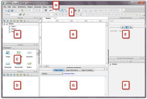 The Axure workspace