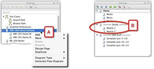 The Sitemap pane