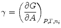 
$$ \gamma = {{\left( {\frac{{\partial G}}{{\partial A}}} \right)}_{{P,T,{{n}_i}}}} $$
