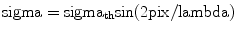 
$$ \rm sigma = { }{\rm sigma_{\rm {th}}}{ \sin }({2}\rm pi {{x}}/\rm lambda ) $$
