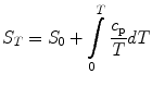 
$$ {S_T} = {S_0} + \int\limits_0^T {\frac{{{c_{\rm{p}}}}}{T}} dT $$
