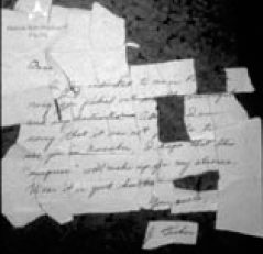 Ficticious letter from Uncle Joe Fisher —NIS EVIDENCE PHOTO