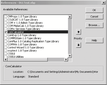 Adding a reference to ComCalculator.dll