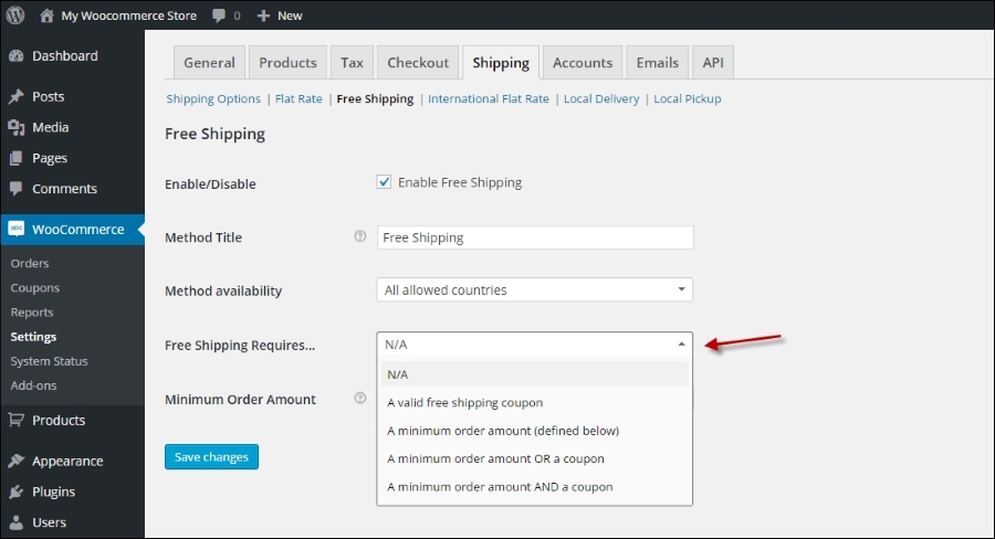 Working with free shipping