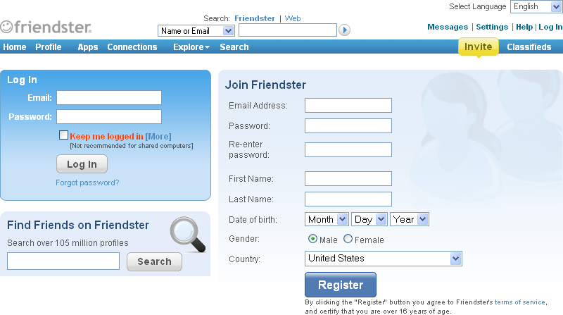 Friendster was one of the first popular social networking sites.