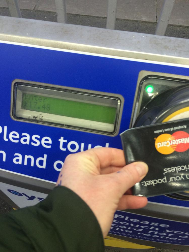 The London Oyster travelcard uses short-range read/write RFID to store local information about the cash or tickets stored on the card