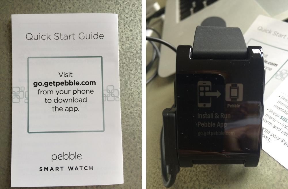 A cross-media handover in instructions on the Pebble