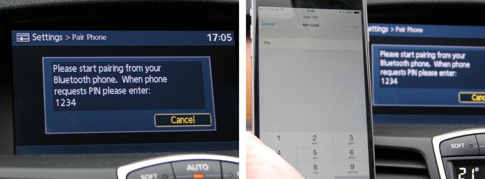 iPhone and Renault passkey entry pairing