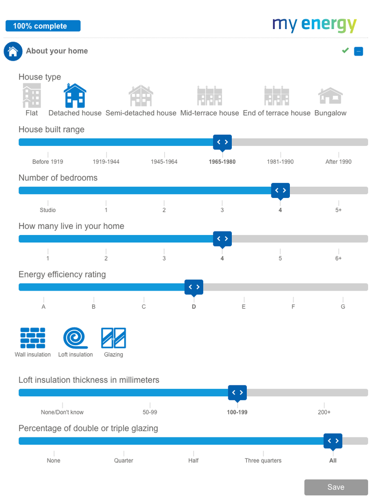 The British Gas My Energy report allows users to provide contextual information about their home to aid more accurate interpretation of energy data (image: British Gas)