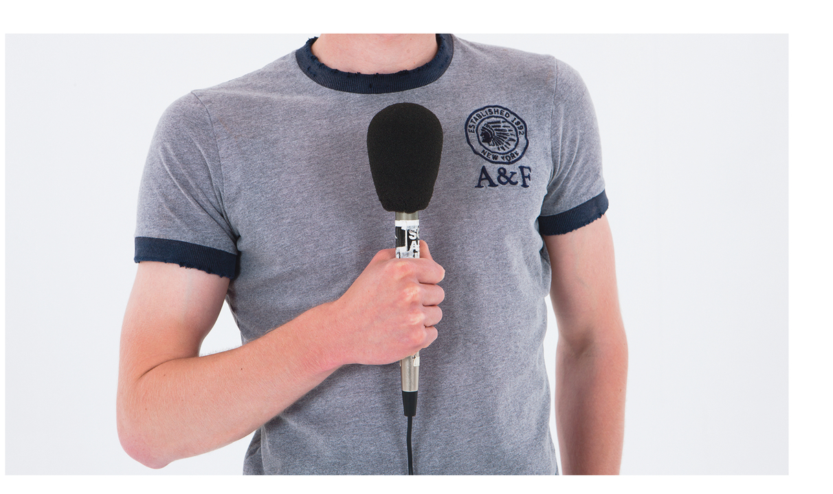 Figure 13.8 An example of a poor way to hold a microphone