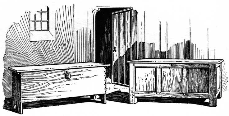 Old Oak Chests, showing the Method of Structure which forms the origin of most of our English Furniture. (From The Woodworker, January, 1927.)