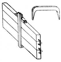 Fig. 25.—Method of holding Glued Joints with Iron Dogs.