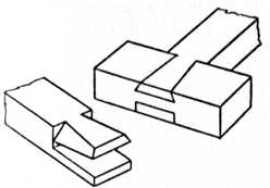 Fig. 47.—Bevelled Dovetailed Half Lap.